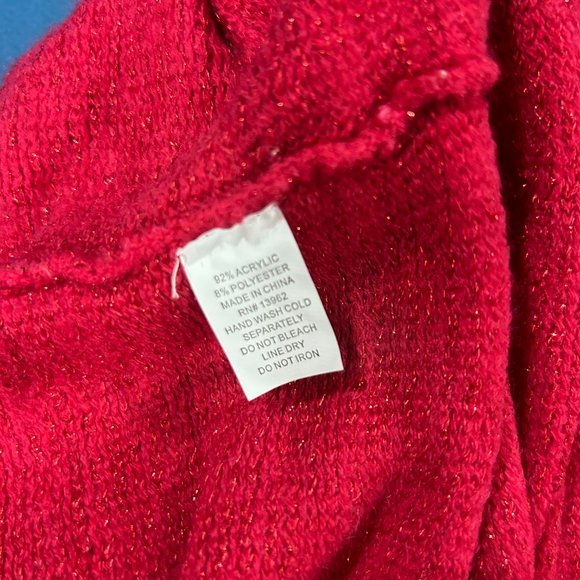 NYA Infinity Scarf - Raspberry Red with Glitter - One Size - Picture 5 of 5